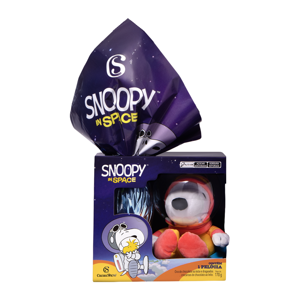 Ovo de Páscoa ao Leite Pelúcia Snoopy Astronauta 170g