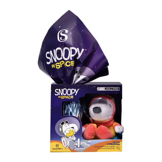 Ovo de Páscoa ao Leite Pelúcia Snoopy Astronauta 170g