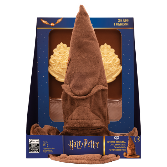 Tablete ao Leite Pelúcia Chapéu Seletor Harry Potter 160g