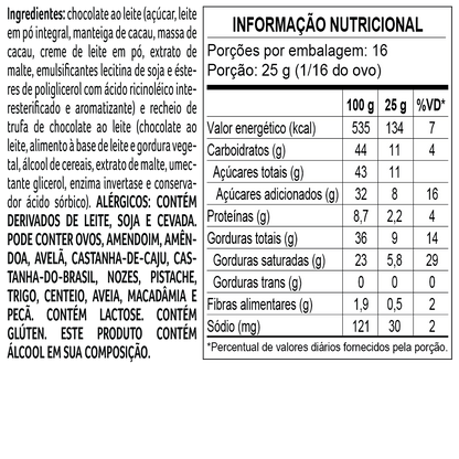 Ovo de Páscoa Recheado laCreme ao Leite 400g