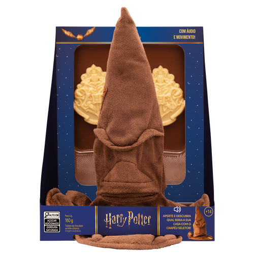 Tablete ao Leite Pelúcia Chapéu Seletor Harry Potter 160g