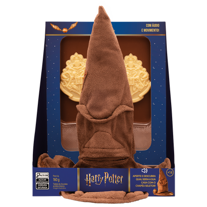 Tablete ao Leite Pelúcia Chapéu Seletor Harry Potter 160g